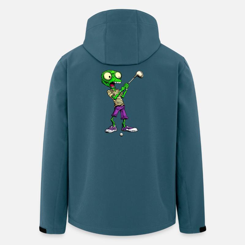 Golf Aliens - Recycelte Männer Softshell-Jacke von Stanley/Stella - Dunkles Petrol