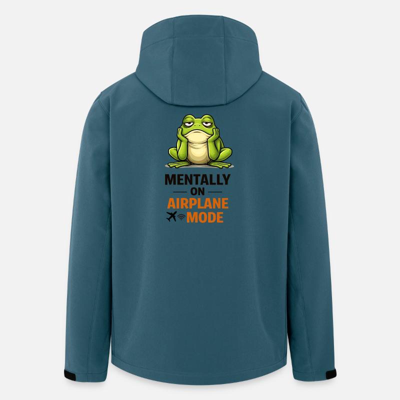 Frosch im Flugzeugmodus-Meme - Recycelte Männer Softshell-Jacke von Stanley/Stella - Dunkles Petrol