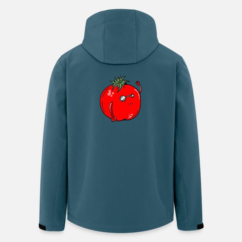 Humorvoller Tomate mit Sonnenbrille - Recycelte Männer Softshell-Jacke von Stanley/Stella - Dunkles Petrol