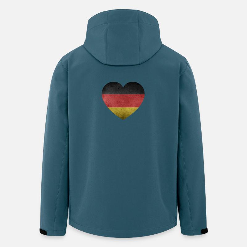 Herz Germany - Recycelte Männer Softshell-Jacke von Stanley/Stella - Dunkles Petrol