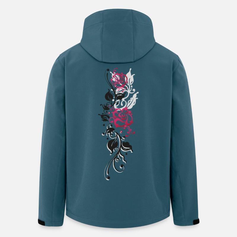 Rosen Blätter Pink - Recycelte Männer Softshell-Jacke von Stanley/Stella - Dunkles Petrol