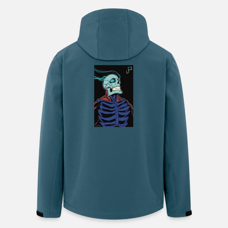 Squelette enflammé dans une cape - Veste softshell homme en polyester recyclé Stanley/Stella - bleu pétrole foncé