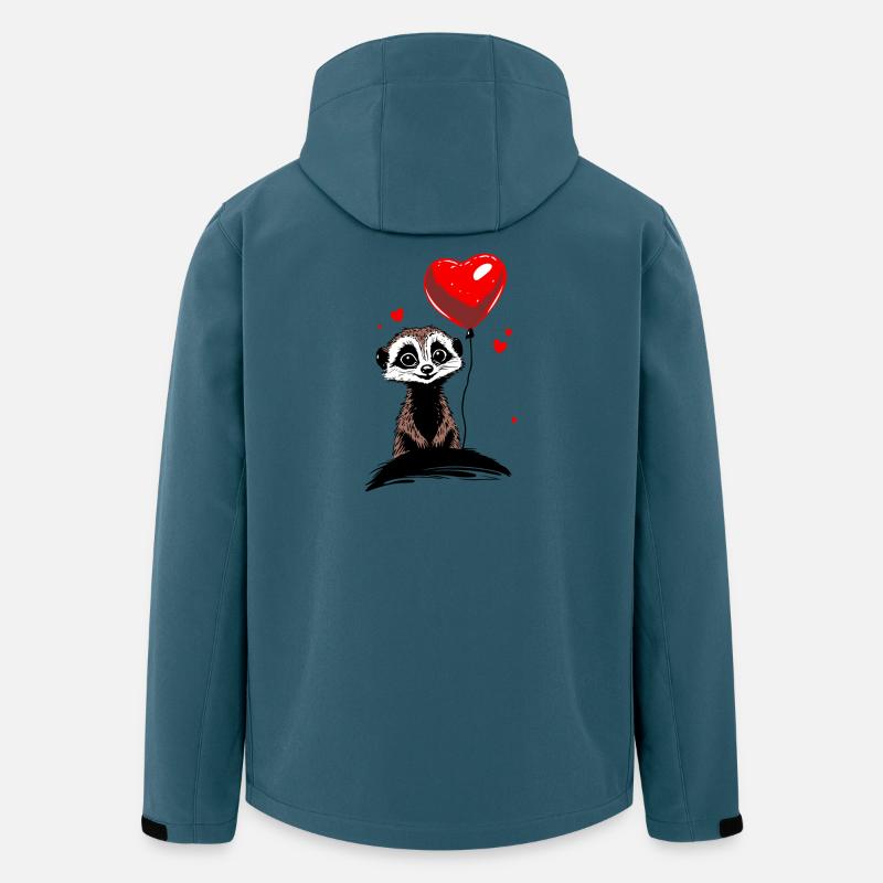 Erdmännchen Herz Luftballon - Heartful Creatures - Recycelte Männer Softshell-Jacke von Stanley/Stella - Dunkles Petrol