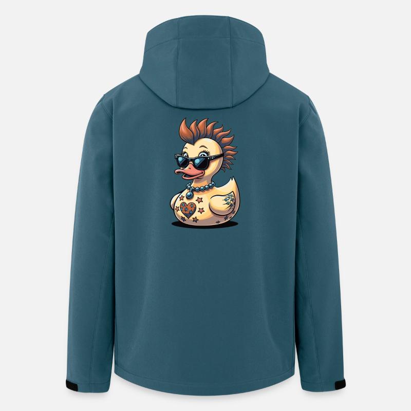 Freche Punk-Ente mit Herz - Recycelte Männer Softshell-Jacke von Stanley/Stella - Dunkles Petrol