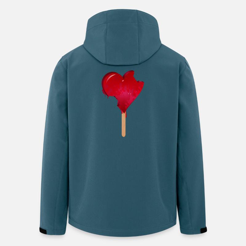 Rotes Herz Eis mit Biss - Recycelte Männer Softshell-Jacke von Stanley/Stella - Dunkles Petrol