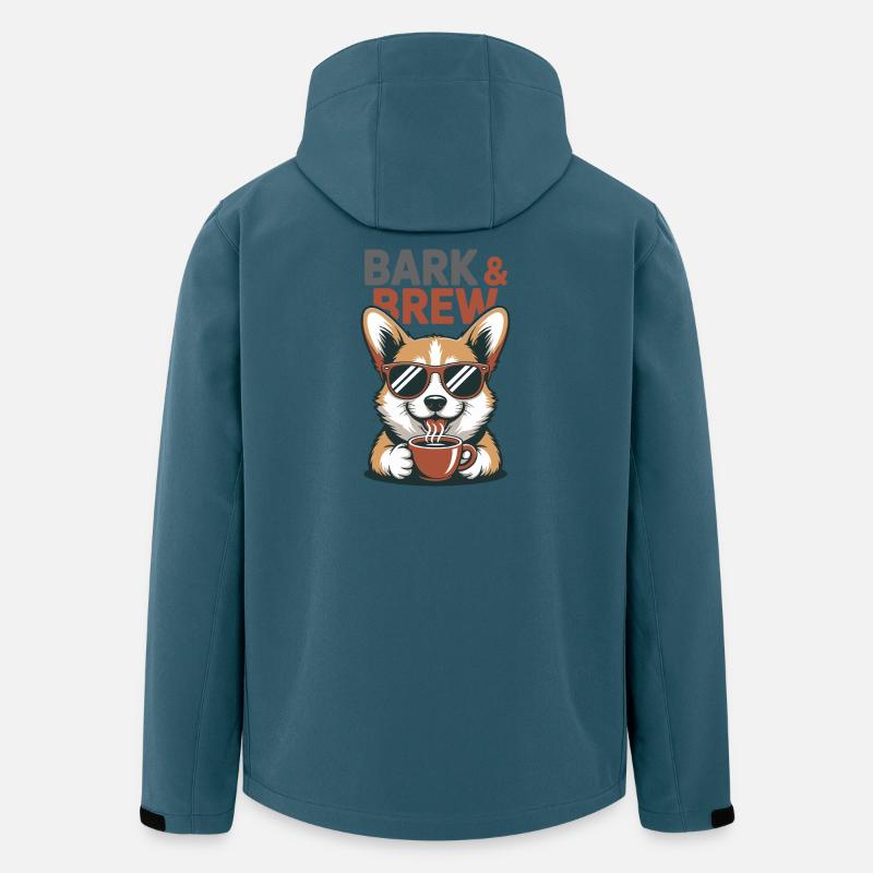 Bark And Brew Coffee Dog - Recycelte Männer Softshell-Jacke von Stanley/Stella - Dunkles Petrol
