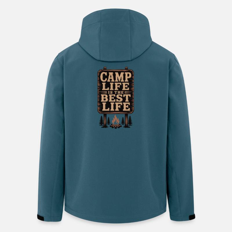Das Camp-Leben ist das beste Leben - Recycelte Männer Softshell-Jacke von Stanley/Stella - Dunkles Petrol