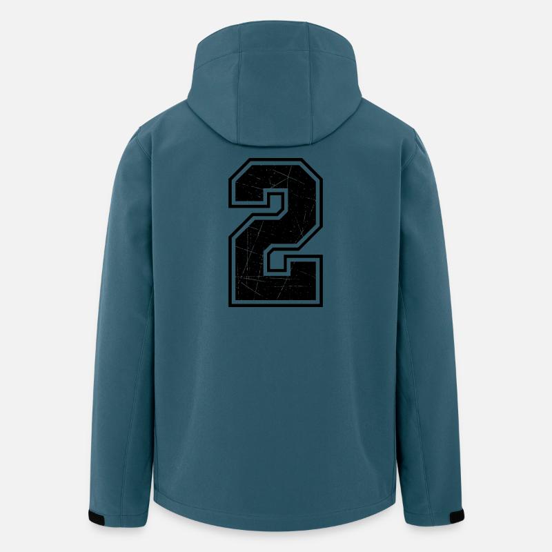 Zahl Zwei Outline Kratztextur - Recycelte Männer Softshell-Jacke von Stanley/Stella - Dunkles Petrol