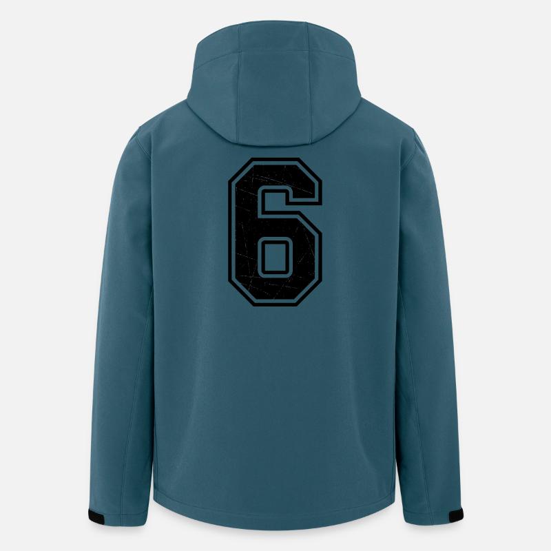 Zerknitterte Sechs Outline - Recycelte Männer Softshell-Jacke von Stanley/Stella - Dunkles Petrol