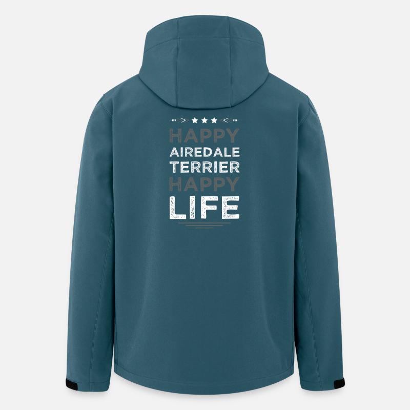Happy Airedale Terrier Life - Recycelte Männer Softshell-Jacke von Stanley/Stella - Dunkles Petrol