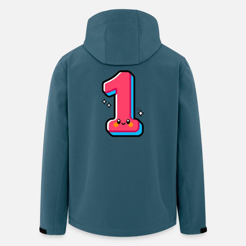 Nummer 1 Happy Pink Illustrated - Recycelte Männer Softshell-Jacke von Stanley/Stella - Dunkles Petrol
