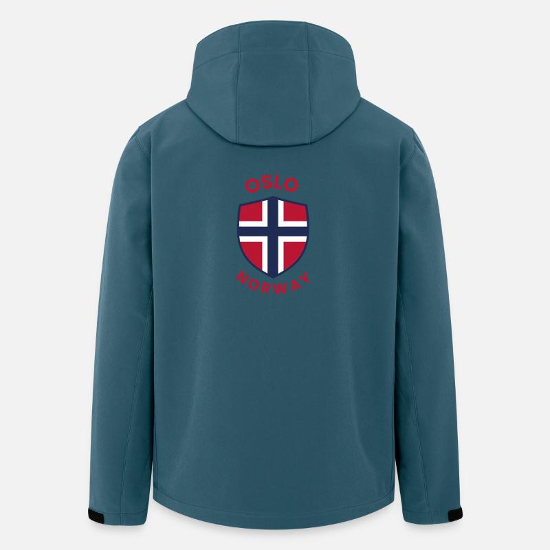 Oslo-Norwegen-Schild mit Flagge - Recycelte Männer Softshell-Jacke von Stanley/Stella - Dunkles Petrol
