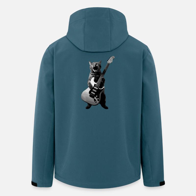 Rock Katze - E-Gitarre Musik - Recycelte Männer Softshell-Jacke von Stanley/Stella - Dunkles Petrol