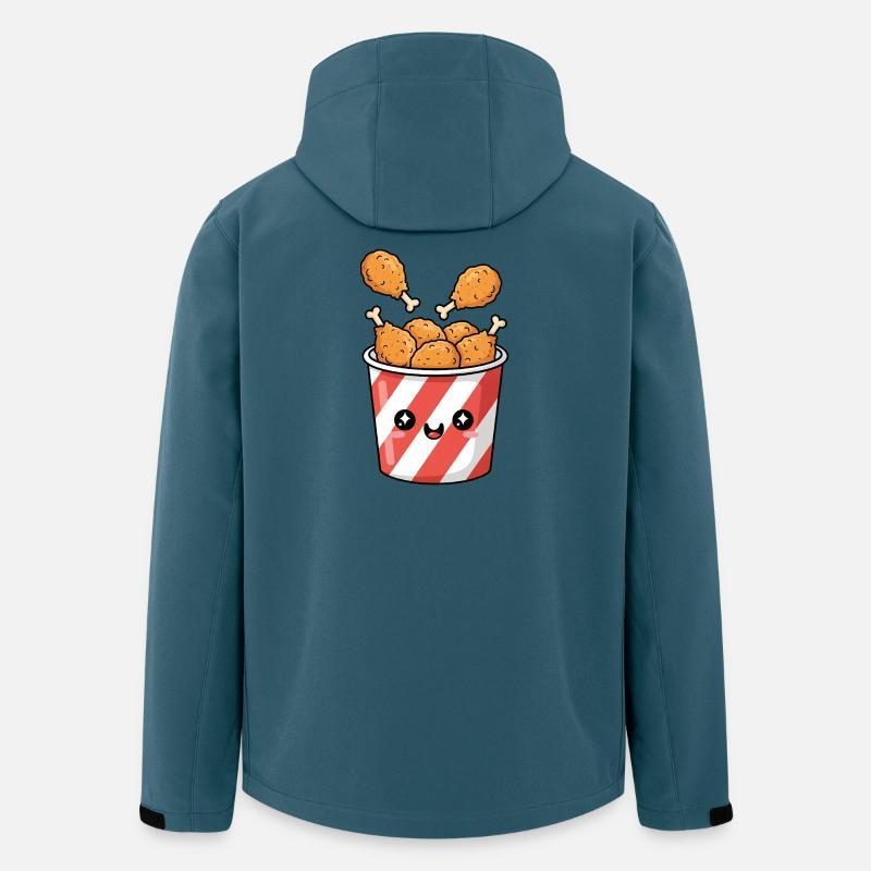 Kawaii-Brathähnchen-Eimer - Recycelte Männer Softshell-Jacke Discoverer von Stanley/Stella - Dunkles Petrol