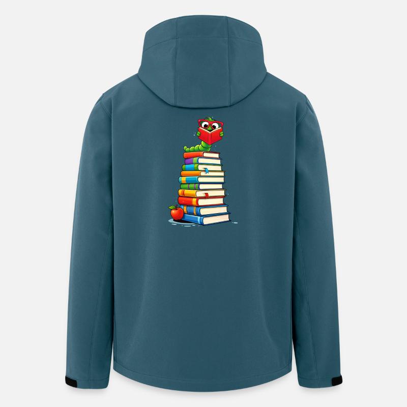 Schlauer Bücherwurm mit Brille - Recycelte Männer Softshell-Jacke von Stanley/Stella - Dunkles Petrol