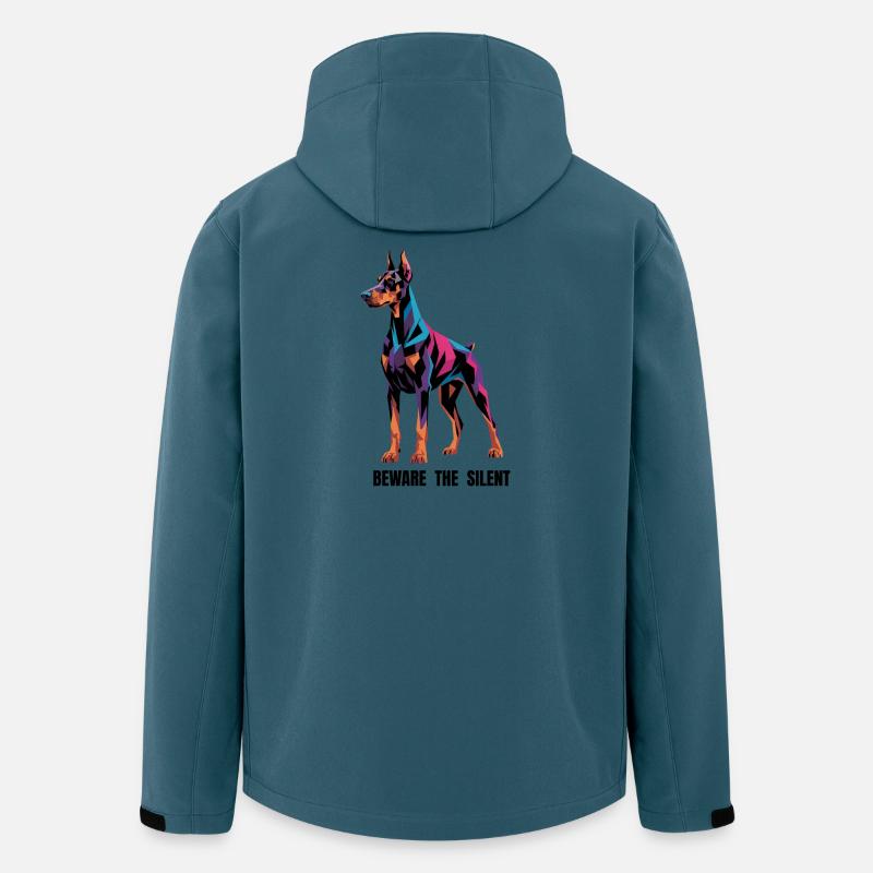 Geometric Doberman Pinscher - Beware The Silent -  - Men’s Recycled Softshell Jacket by Stanley/Stella - stargazer