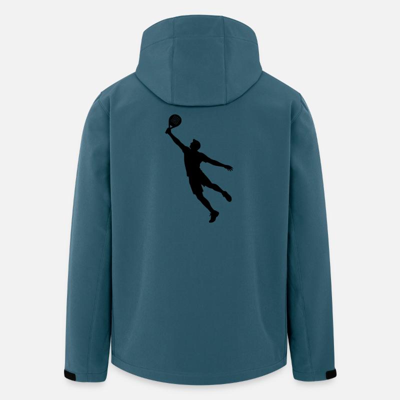 Mann spielt Padel - Recycelte Männer Softshell-Jacke von Stanley/Stella - Dunkles Petrol