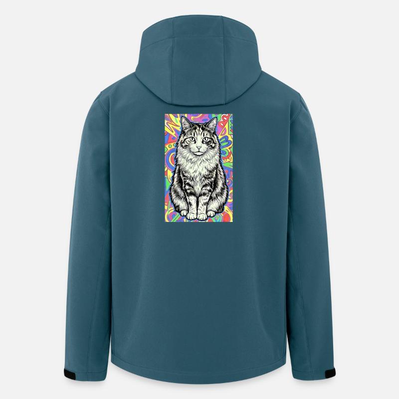 Katze - Recycelte Männer Softshell-Jacke von Stanley/Stella - Dunkles Petrol