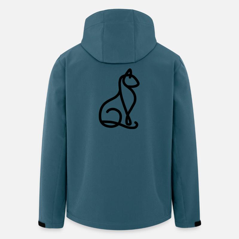 Minimalistische Katze - Recycelte Männer Softshell-Jacke von Stanley/Stella - Dunkles Petrol