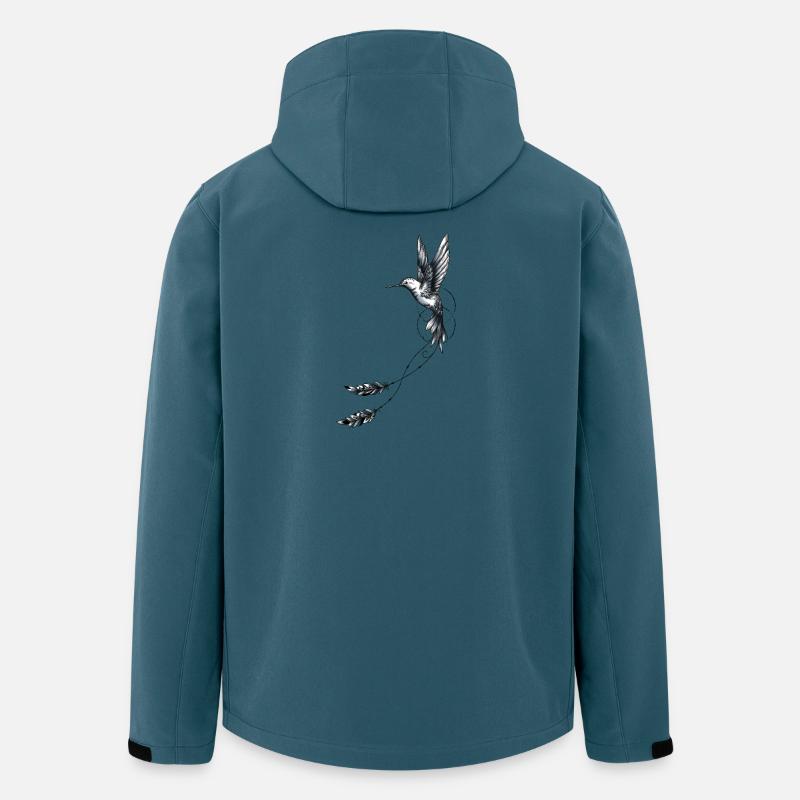 Geometrie der Kolibri-Federn - Recycelte Männer Softshell-Jacke von Stanley/Stella - Dunkles Petrol