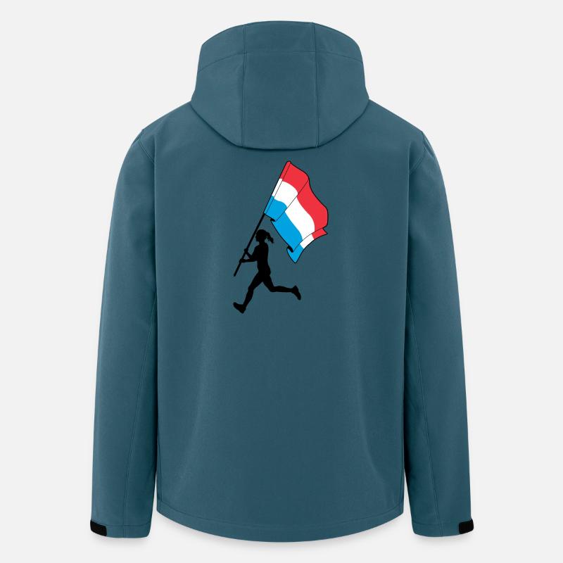 Flagge Luxemburgerin läuft - Recycelte Männer Softshell-Jacke von Stanley/Stella - Dunkles Petrol