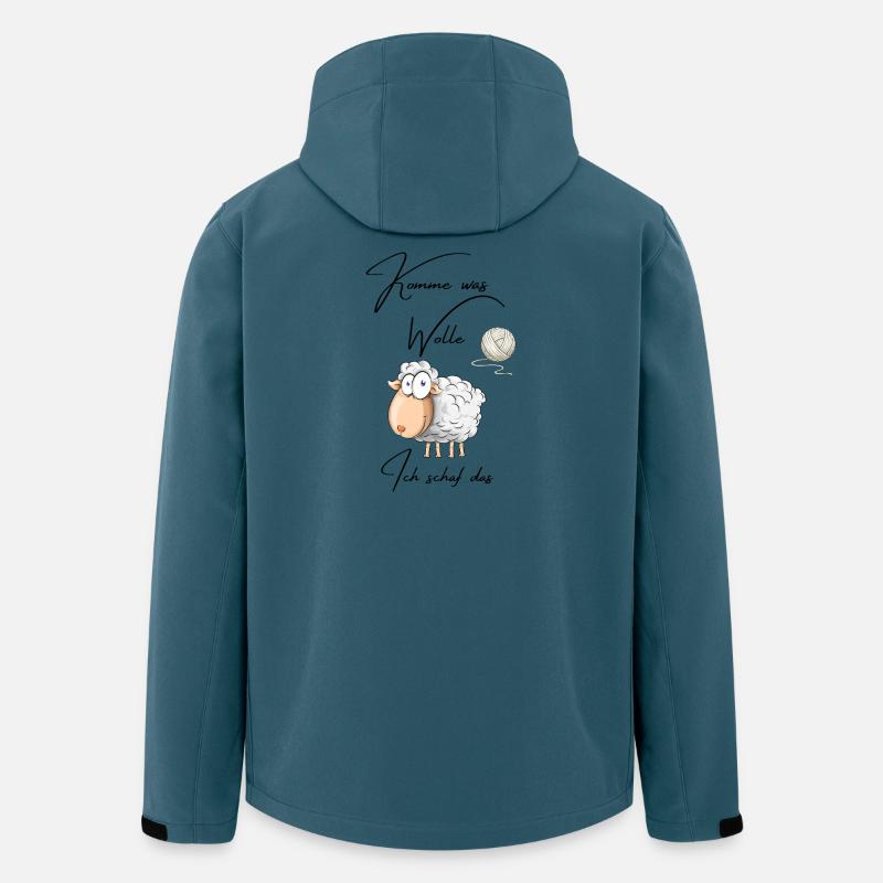 Lustiges Schaf mit Wolle – Cute Comic Tier - Recycelte Männer Softshell-Jacke von Stanley/Stella - Dunkles Petrol