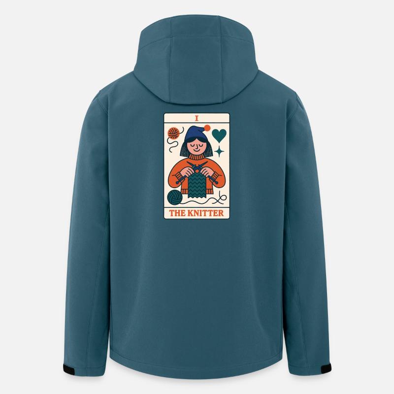 Cozy Knitter Card - Recycelte Männer Softshell-Jacke von Stanley/Stella - Dunkles Petrol