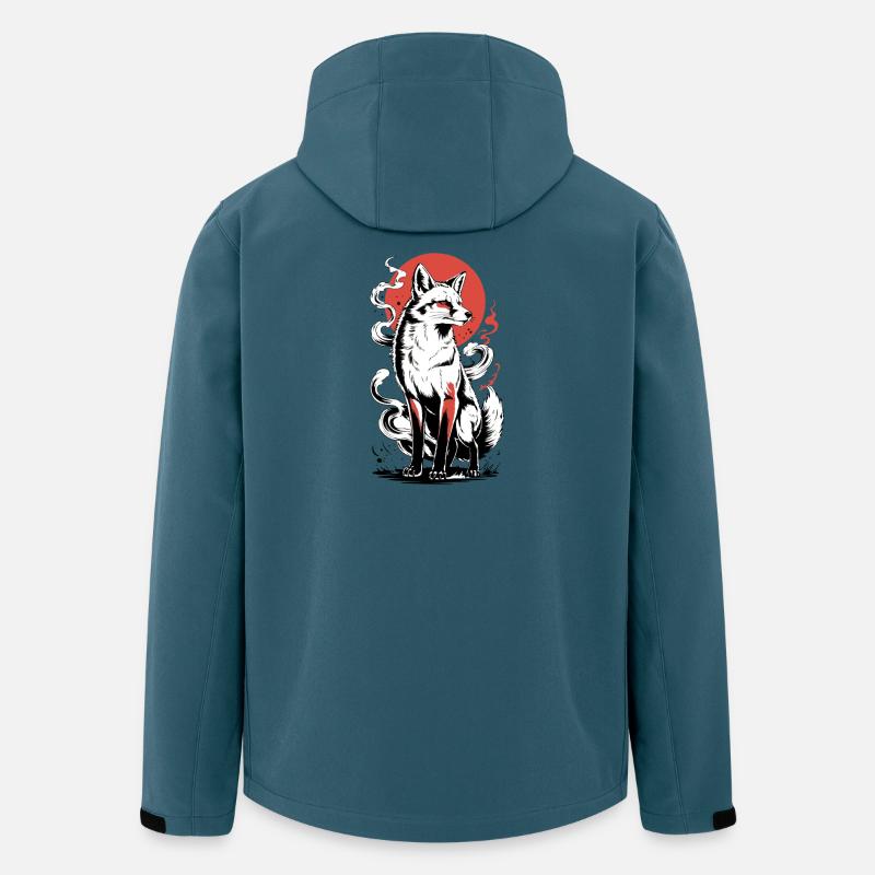Kraftvoller Fuchs mit Sonne - Recycelte Männer Softshell-Jacke von Stanley/Stella - Dunkles Petrol