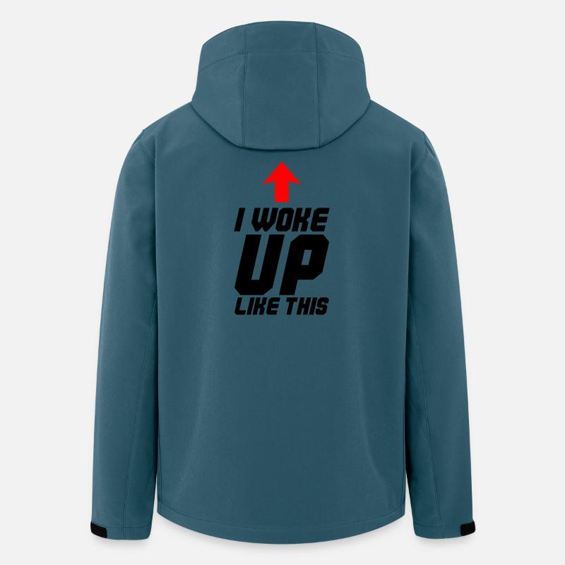 Je me suis réveillé comme ça - Veste softshell homme en polyester recyclé Stanley/Stella - bleu pétrole foncé