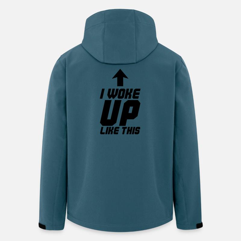 Je me suis réveillé comme ça - Veste softshell homme en polyester recyclé Stanley/Stella - bleu pétrole foncé