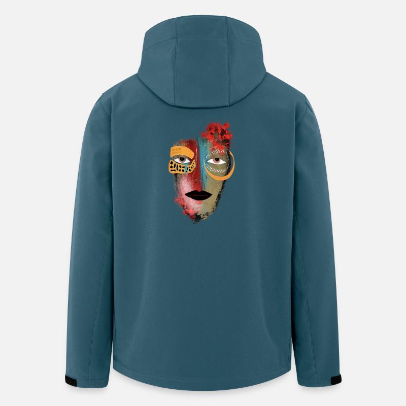 Farbenmasken Gesicht - Recycelte Männer Softshell-Jacke von Stanley/Stella - Dunkles Petrol