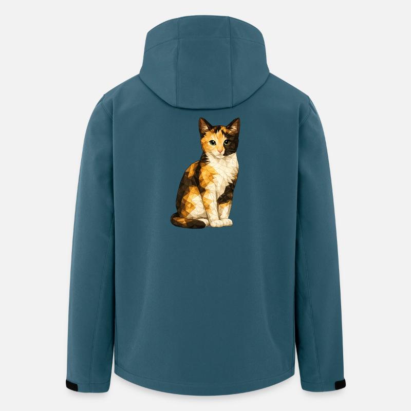 Emmi Polygonkatze Geometrische Niedlichkeit - Recycelte Männer Softshell-Jacke von Stanley/Stella - Dunkles Petrol