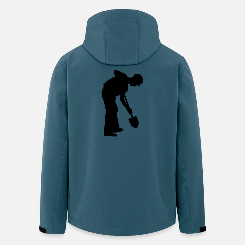 Fleißiger Bodenarbeiter – Grabteam - Recycelte Männer Softshell-Jacke von Stanley/Stella - Dunkles Petrol