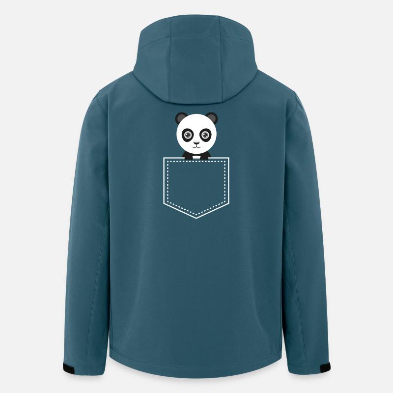 Panda de poche - Panda Panda - Veste softshell homme en polyester recyclé Stanley/Stella - bleu pétrole foncé