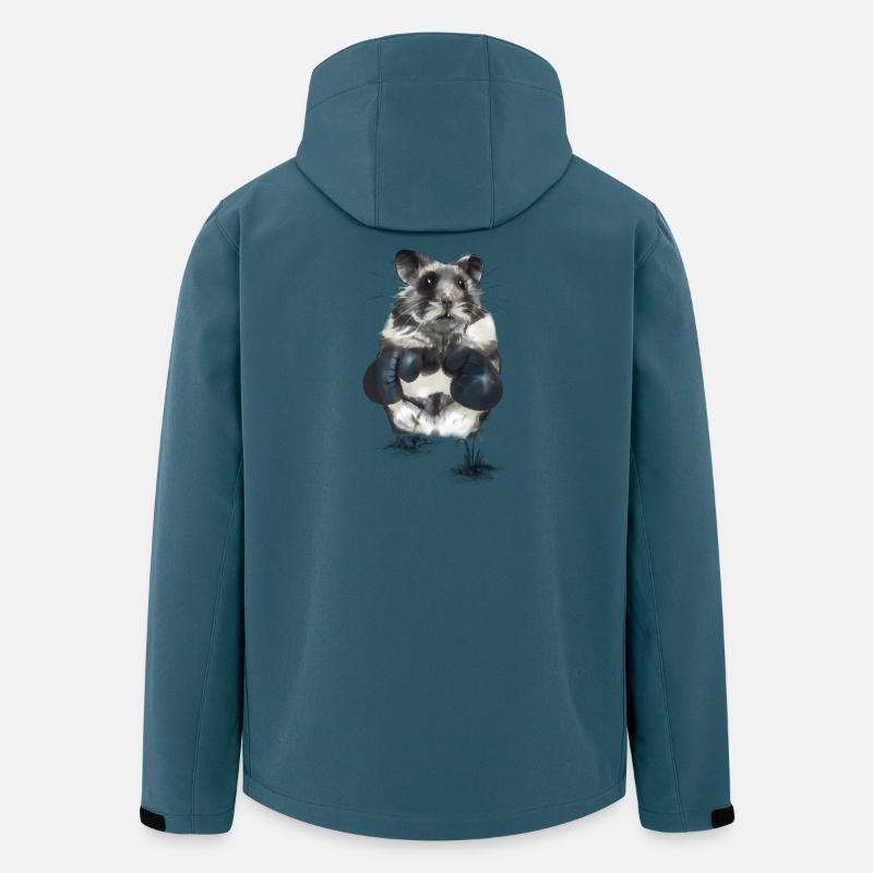 Kampfgeist Hamster im Boxring - Recycelte Männer Softshell-Jacke von Stanley/Stella - Dunkles Petrol