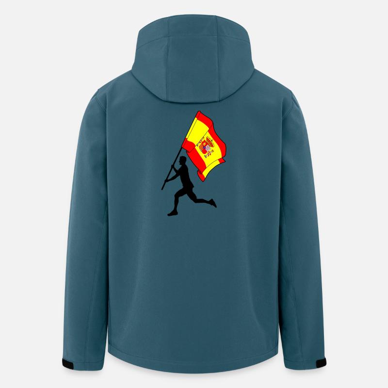 Flagge Spanien Mann läuft - Recycelte Männer Softshell-Jacke von Stanley/Stella - Dunkles Petrol