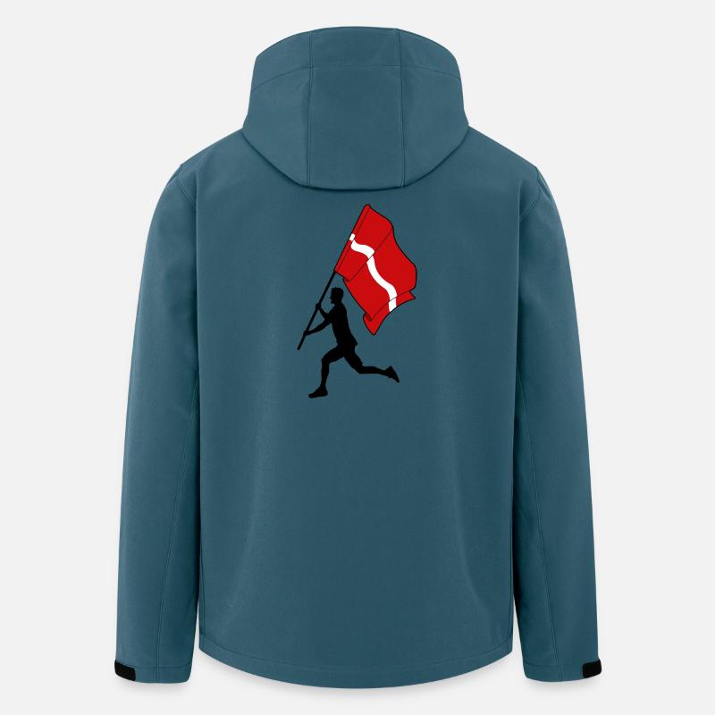 Flagge Lettland Mann läuft - Recycelte Männer Softshell-Jacke von Stanley/Stella - Dunkles Petrol