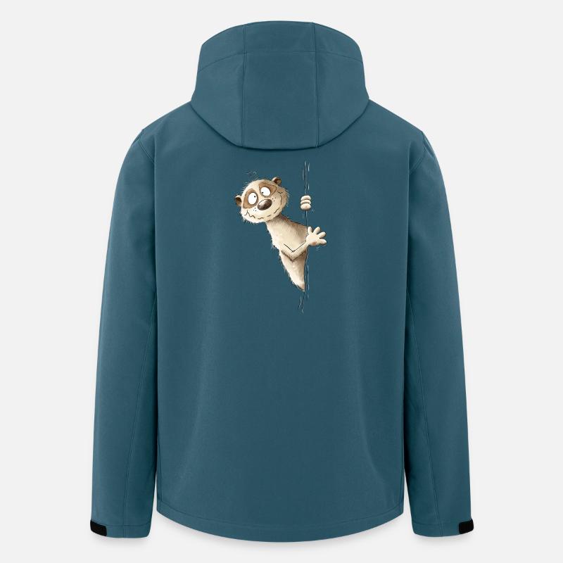 Drolliges Erdmännchen I Wildtier Tiere - Recycelte Männer Softshell-Jacke von Stanley/Stella - Dunkles Petrol
