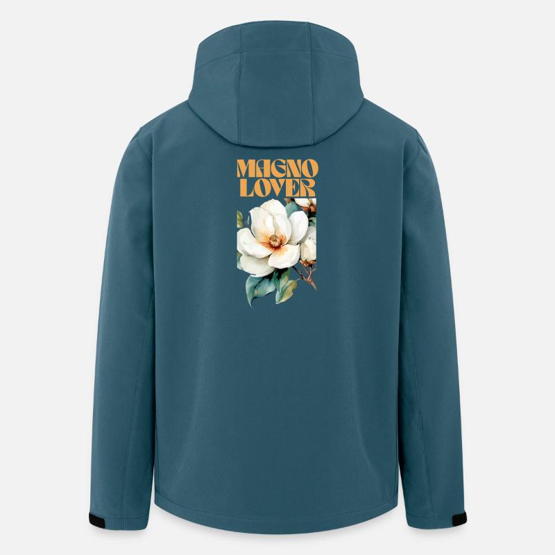 Magnolia Love Botanisches Design - Recycelte Männer Softshell-Jacke von Stanley/Stella - Dunkles Petrol
