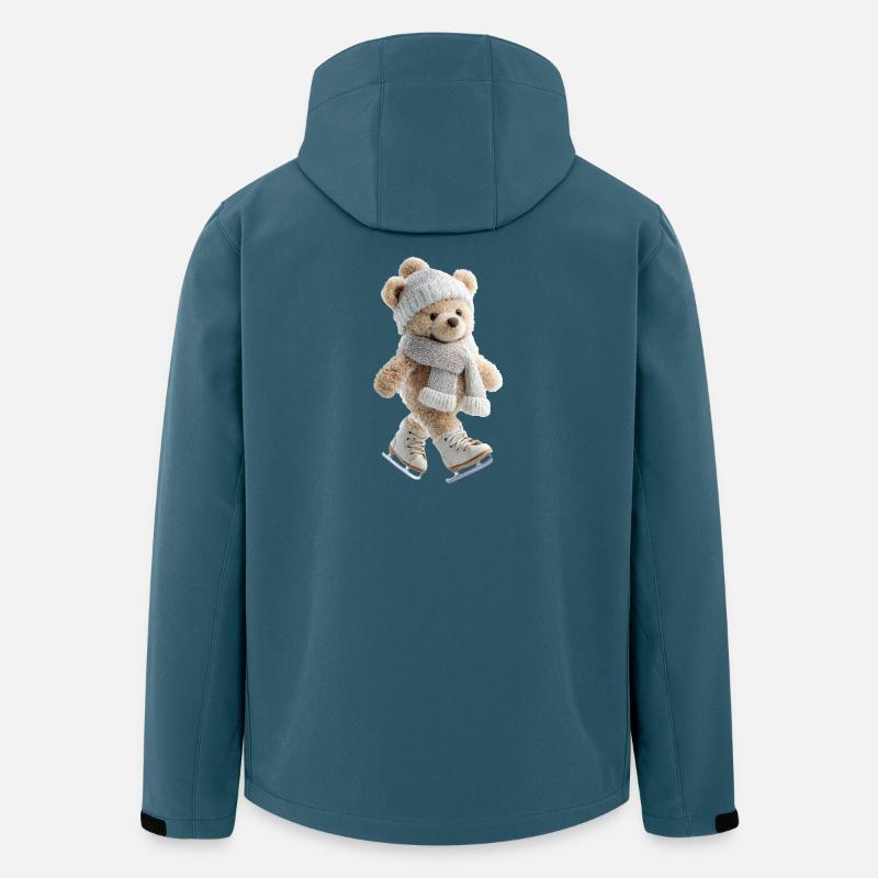 Eisteddybär mit Mütze und Schal - Recycelte Männer Softshell-Jacke von Stanley/Stella - Dunkles Petrol