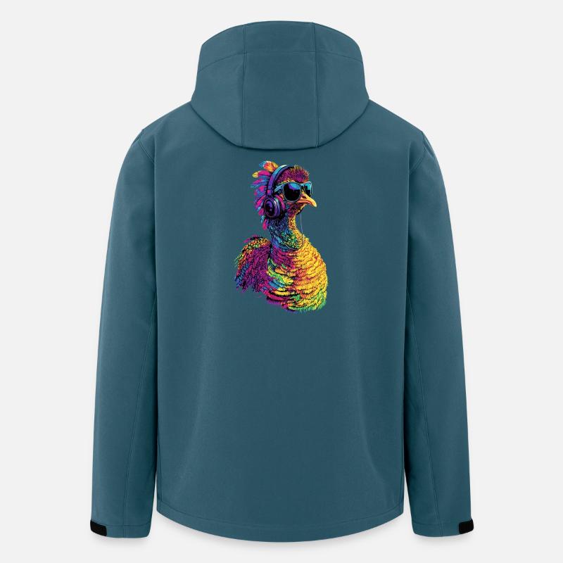 Dinde Poules Oiseaux Dinde - Veste softshell homme en polyester recyclé Stanley/Stella - bleu pétrole foncé