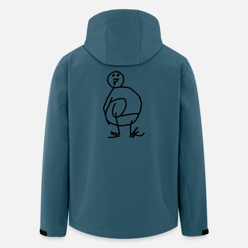 Kritzel Pinguin - Recycelte Männer Softshell-Jacke von Stanley/Stella - Dunkles Petrol