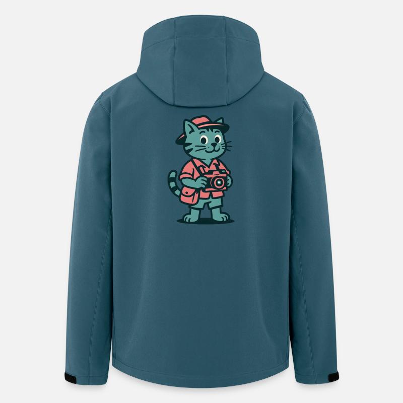 Touristenkatze mit Kamerafahrt - Recycelte Männer Softshell-Jacke von Stanley/Stella - Dunkles Petrol