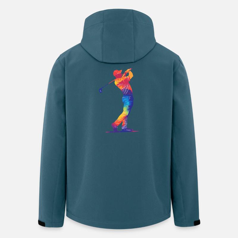 Bunter Golfer-Schwung - Recycelte Männer Softshell-Jacke von Stanley/Stella - Dunkles Petrol