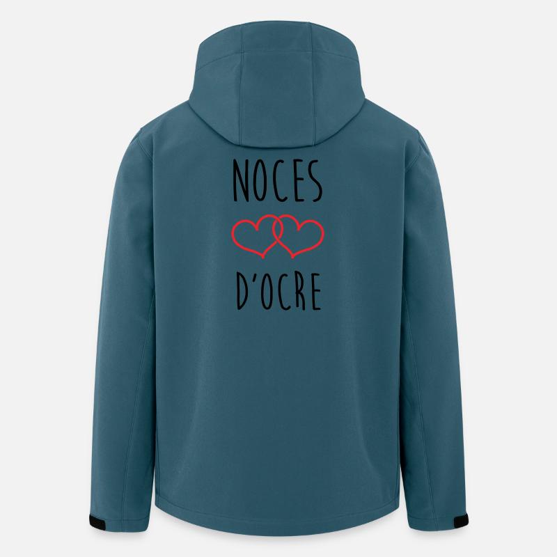Noces d'Ocre 71 ans de mariage - Veste softshell homme en polyester recyclé Stanley/Stella - bleu pétrole foncé