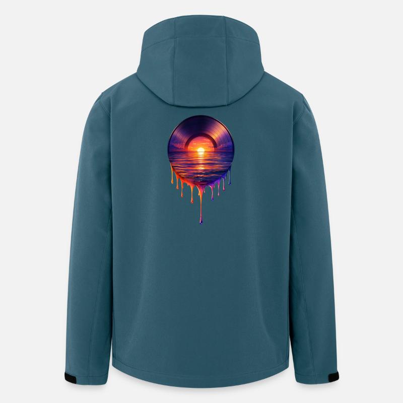 Tropfendes Vinyl - Recycelte Männer Softshell-Jacke von Stanley/Stella - Dunkles Petrol