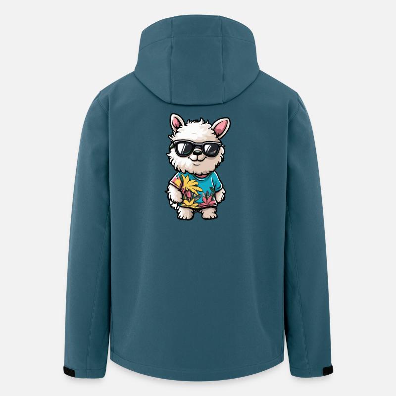 Alpaka Llama Comic Urlaub - Recycelte Männer Softshell-Jacke von Stanley/Stella - Dunkles Petrol