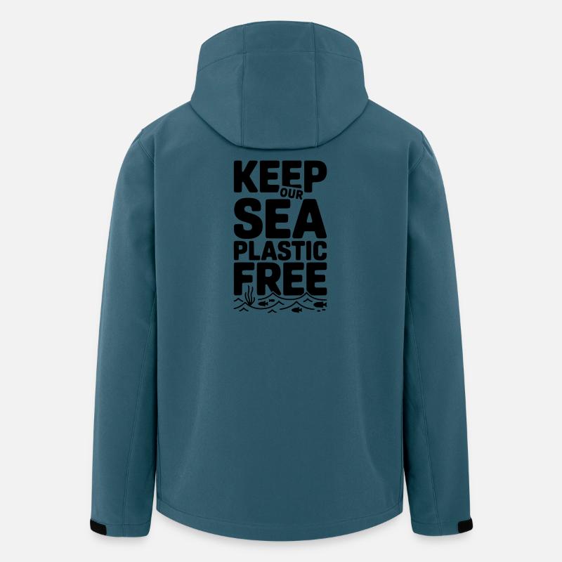 Halten Sie unser Meer plastikfrei - Recycelte Männer Softshell-Jacke von Stanley/Stella - Dunkles Petrol