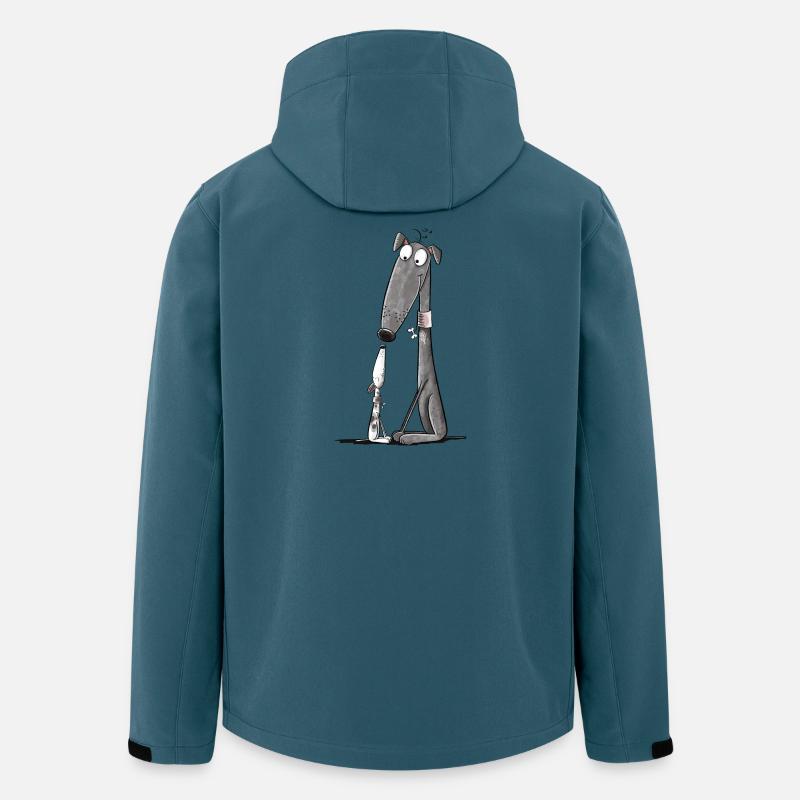 Windhund Mama mit Welpe I Whippet Hund - Recycelte Männer Softshell-Jacke von Stanley/Stella - Dunkles Petrol