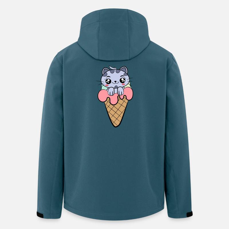 Katze Eiscreme Kids - Recycelte Männer Softshell-Jacke von Stanley/Stella - Dunkles Petrol